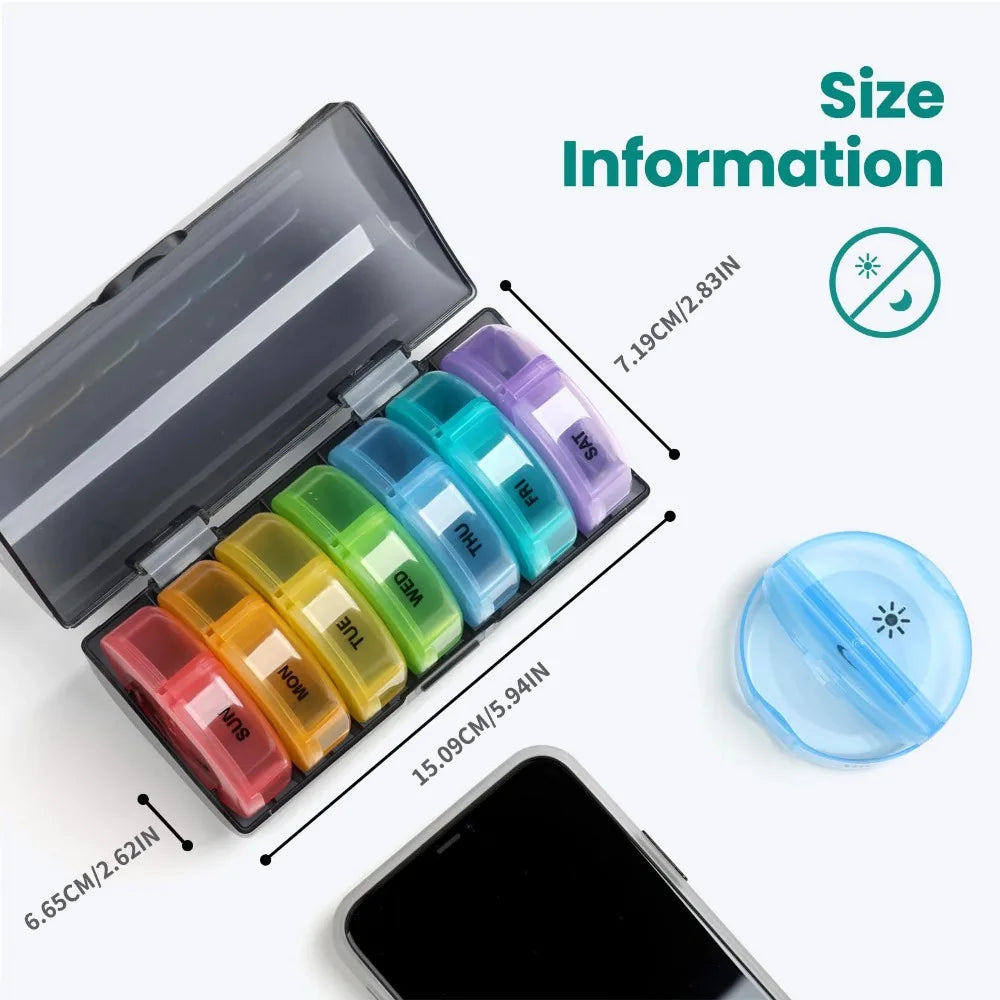 Weekly Medicine Storage Organizer Pill Box Holder Container