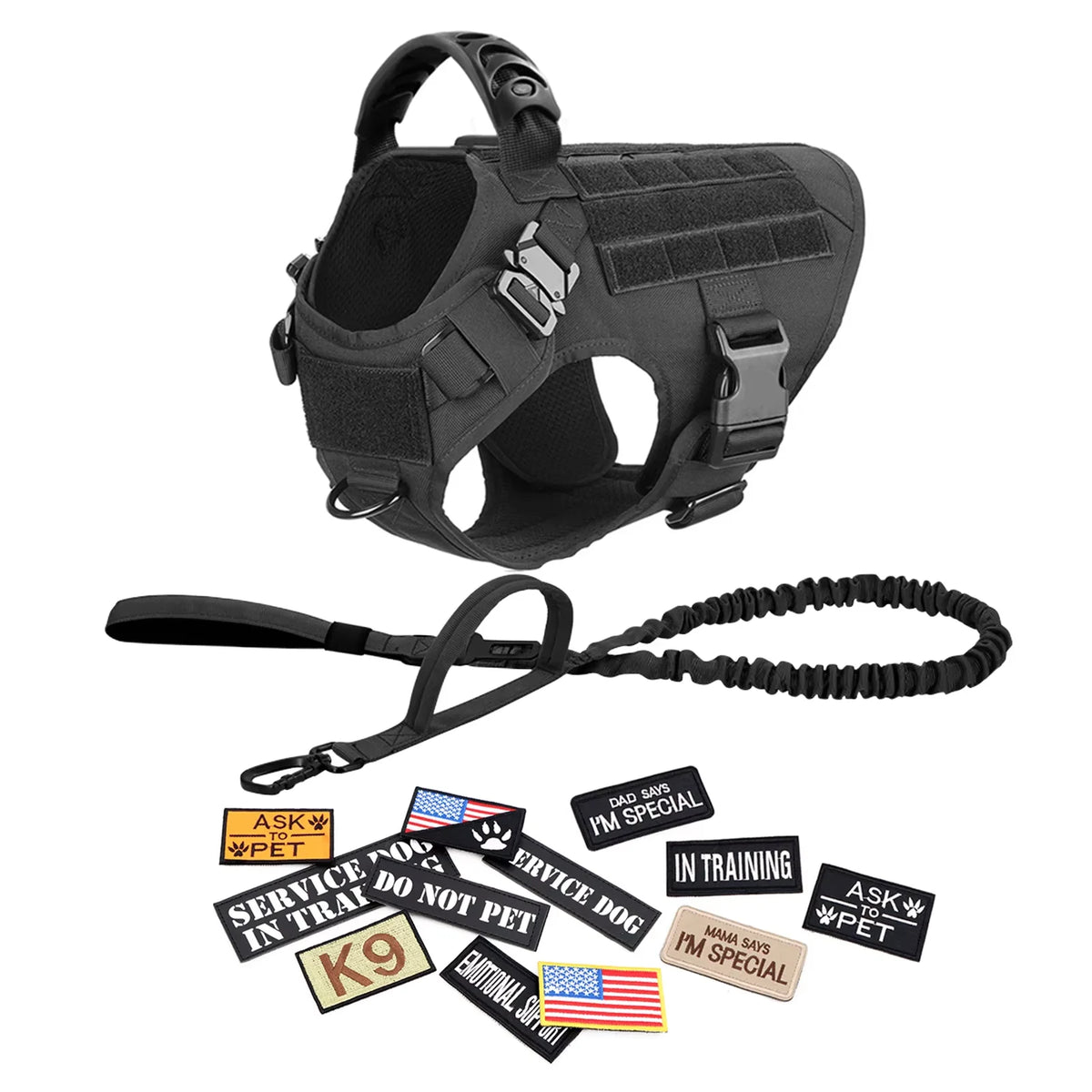 Petravel Padded Tactical Dog Harness Vest With Quick Release