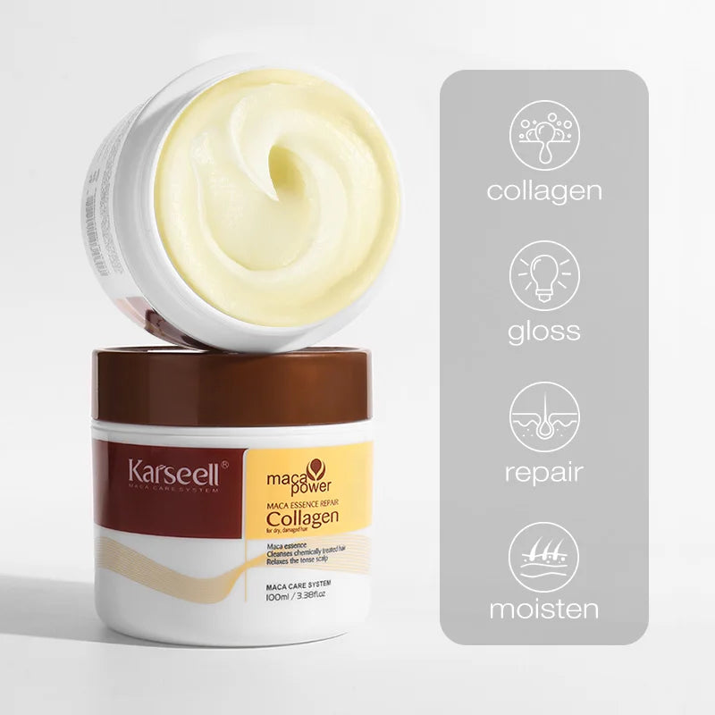 Karseell Hair Mask Shampoo and Conditioner Travel Set Collagen Hair Treatment Deep Repair Conditioning For Dry Damaged Hair