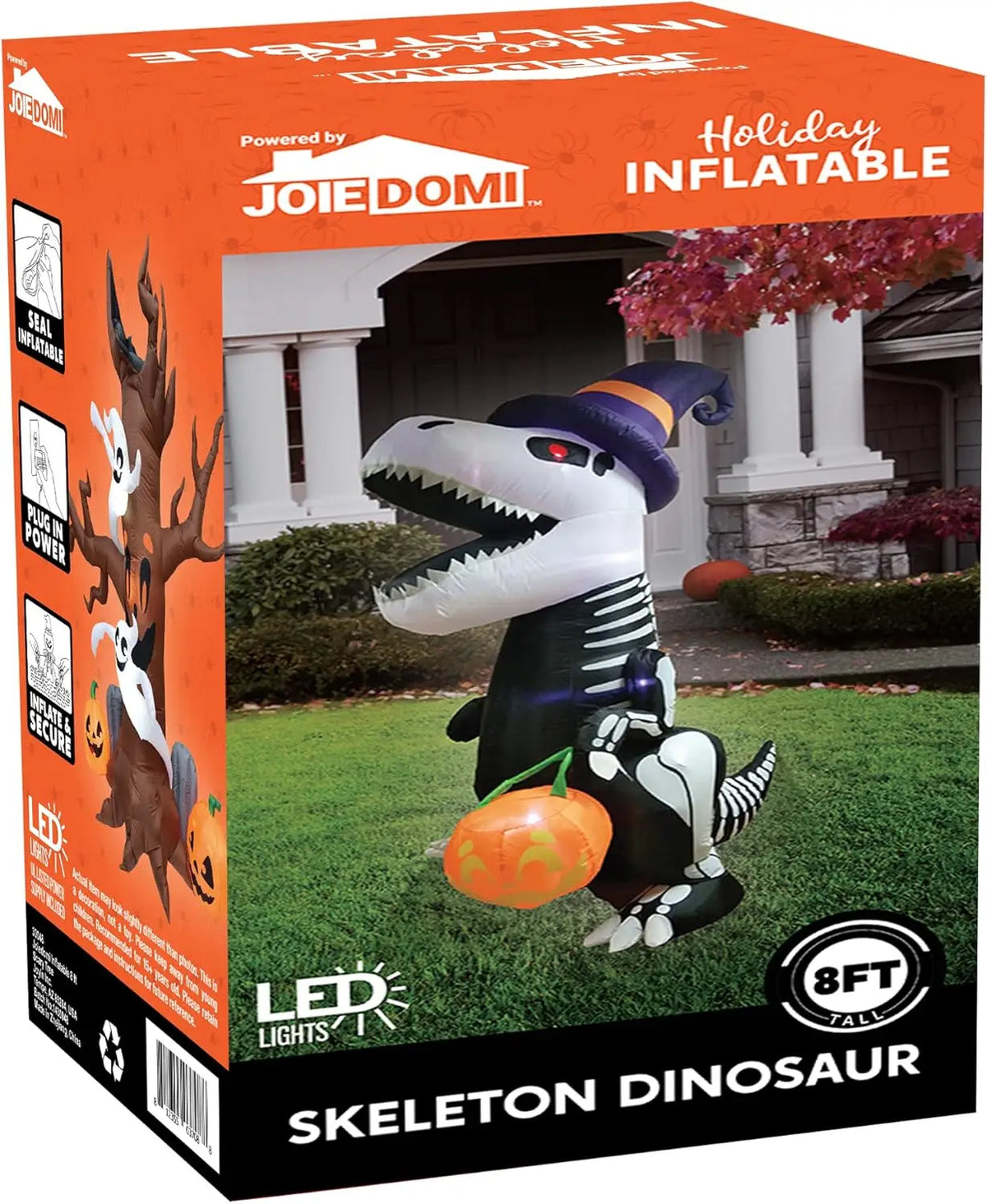 Joyfy Inflatable Skeleton Dinosaur Halloween Yard Decoration