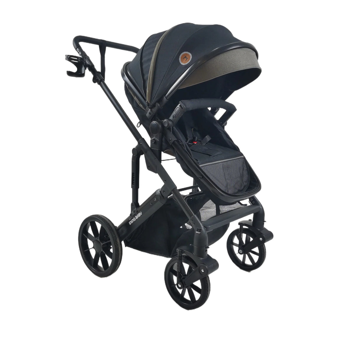 Foldable Baby Stroller With Reclining Seat And Shock Absorbent Wheels