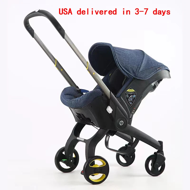 Foldable 3-In-1 Baby Stroller Travel System Car Seat Pram
